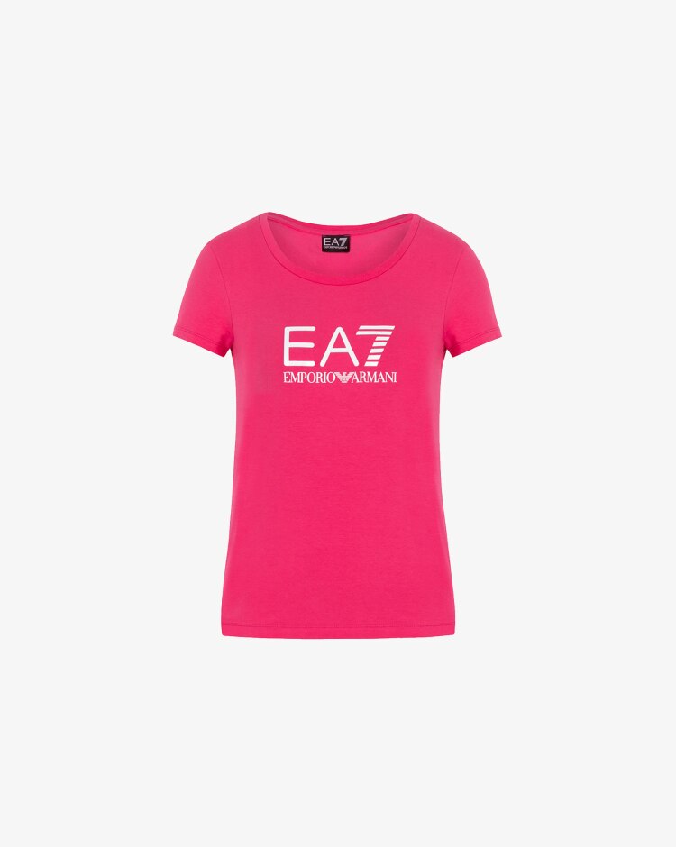 Emporio Armani T-shirt in jersey stretch con maxi-logo Donna