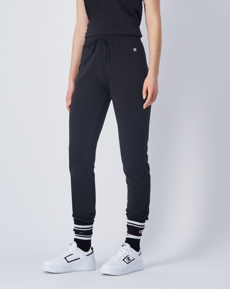 Champion Pantaloni Da Tuta C Logo Patch Nero Donna