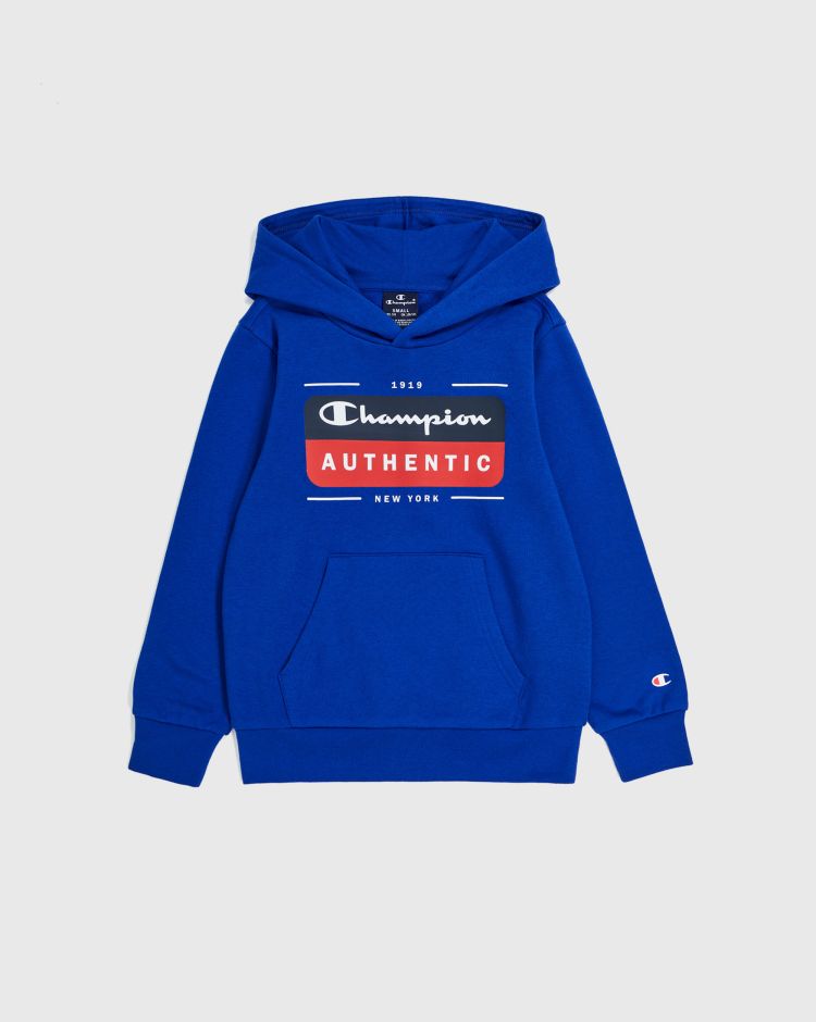 Champion Authentic Felpa Con Cappuccio Blu Bambino