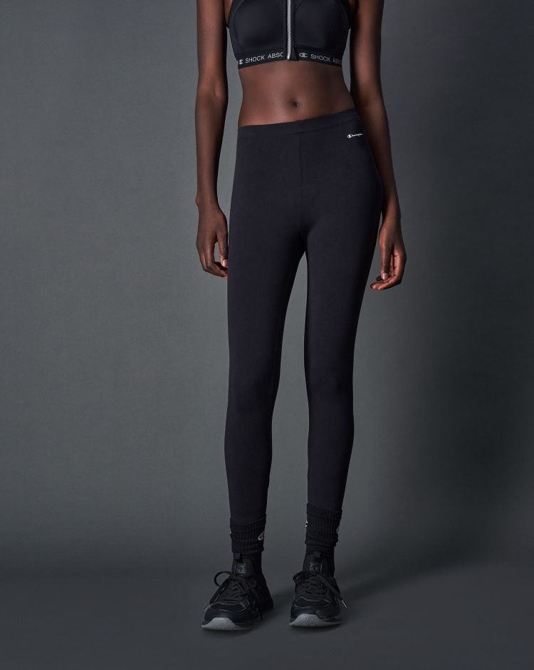 Champion Leggings Elasticizzati C-Sport Nero Donna