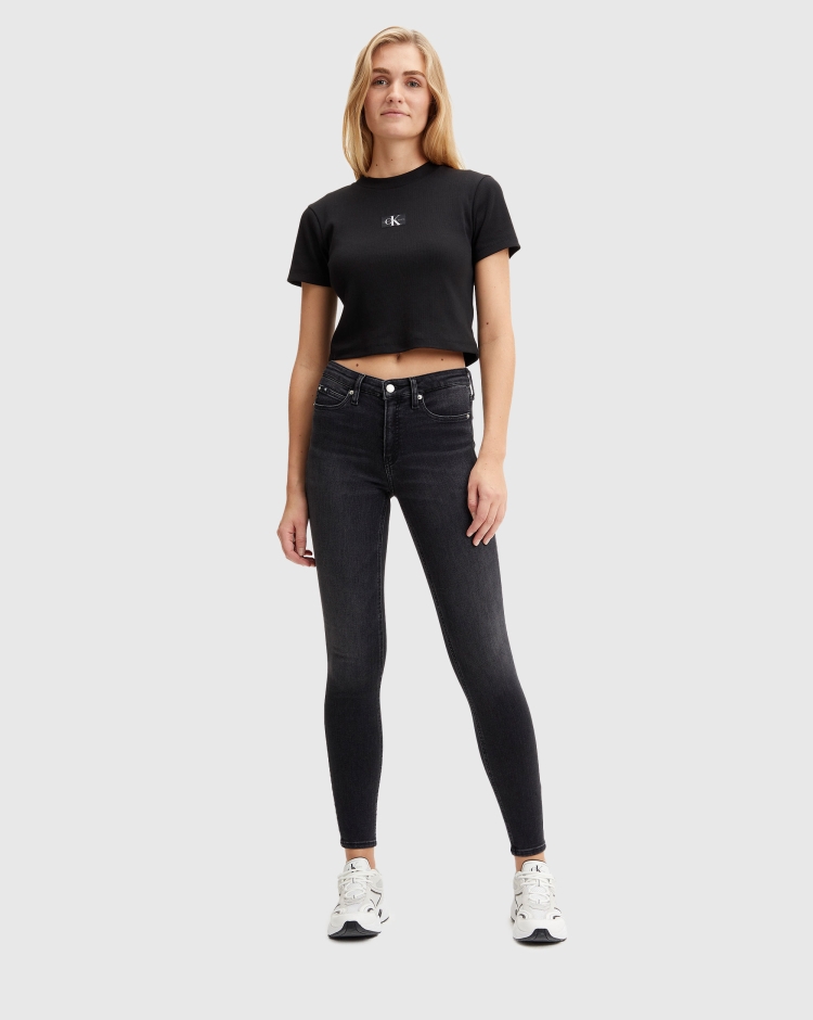 Calvin Klein Mid Rise Skinny Jeans Donna Nero