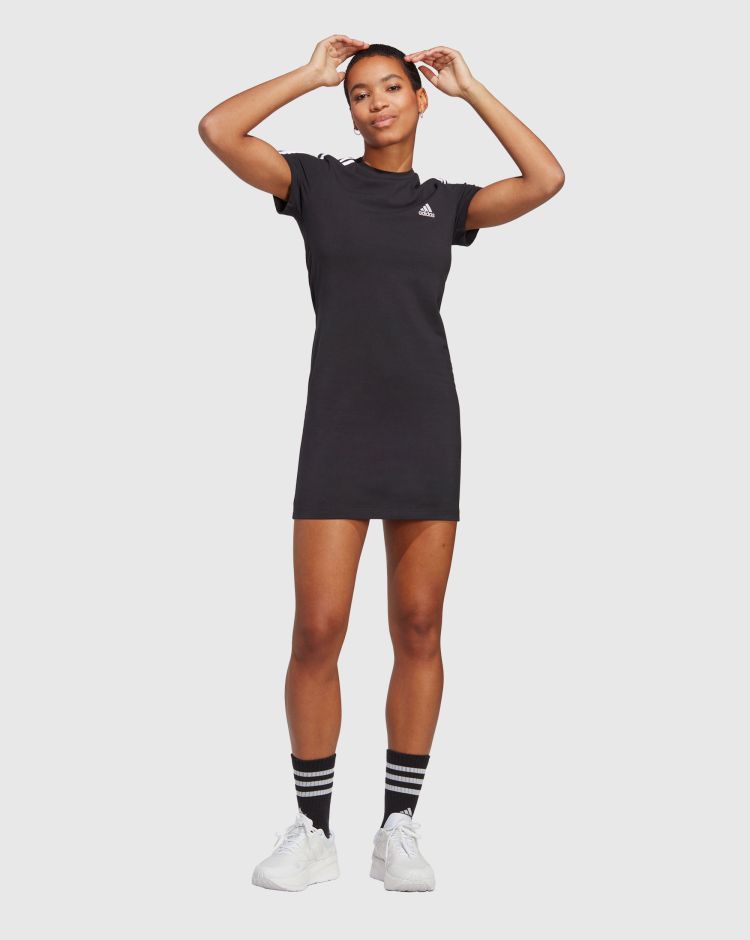 Adidas Abito Essentials 3-Stripes Tee Nero Donna