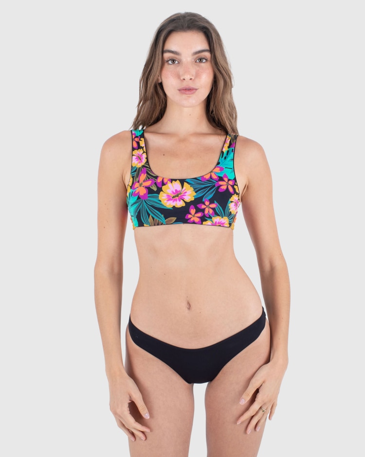 Hurley Bralette Bikini Reversibile Fiji Fantasy Nero Donna
