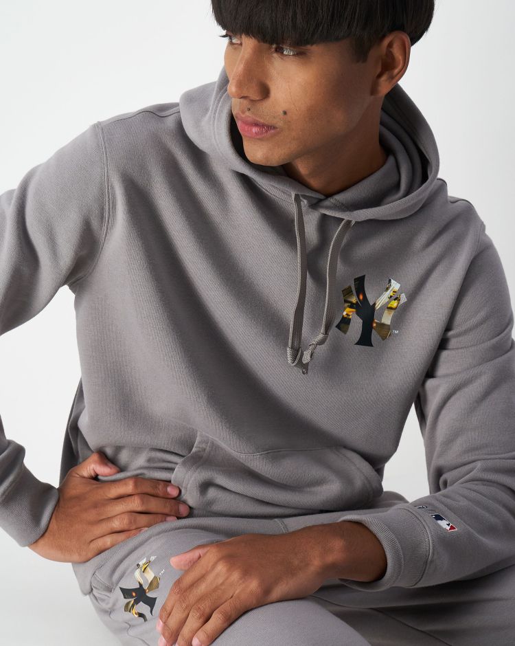 Champion Felpa Con Cappuccio Pesante MLB Grigio Uomo