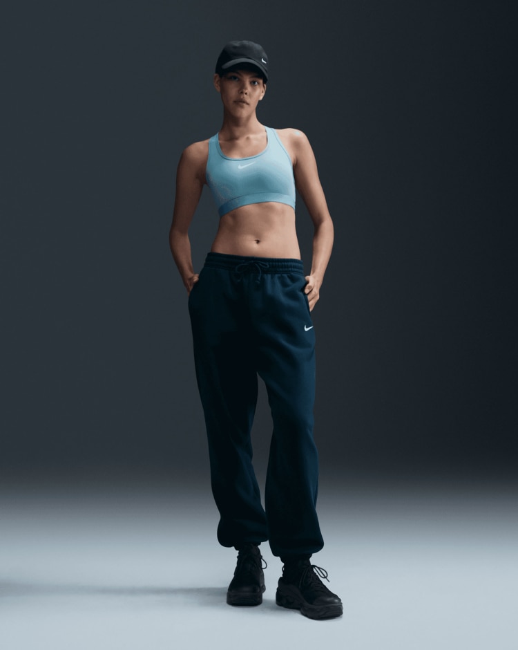 Bra Imbottito Swoosh Medium Support Blu Donna