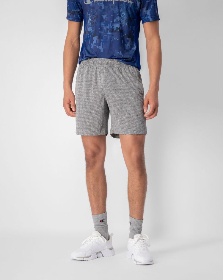 Champion Shorts Micro Mesh Con Logo Riflettente Grigio Uomo