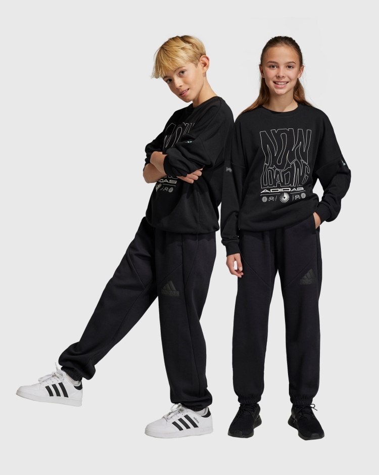 Adidas Pantaloni Future Icons Logo Nero Bambino