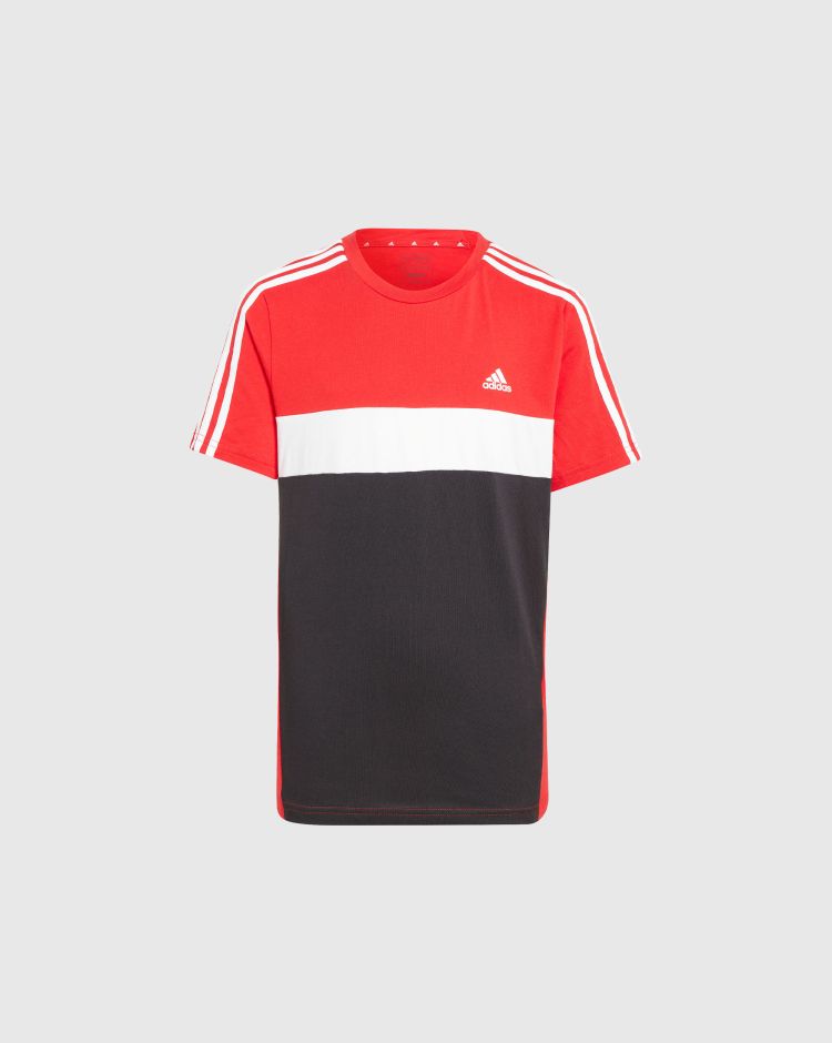 Adidas T-Shirt 3-Stripes Rosso Bambino