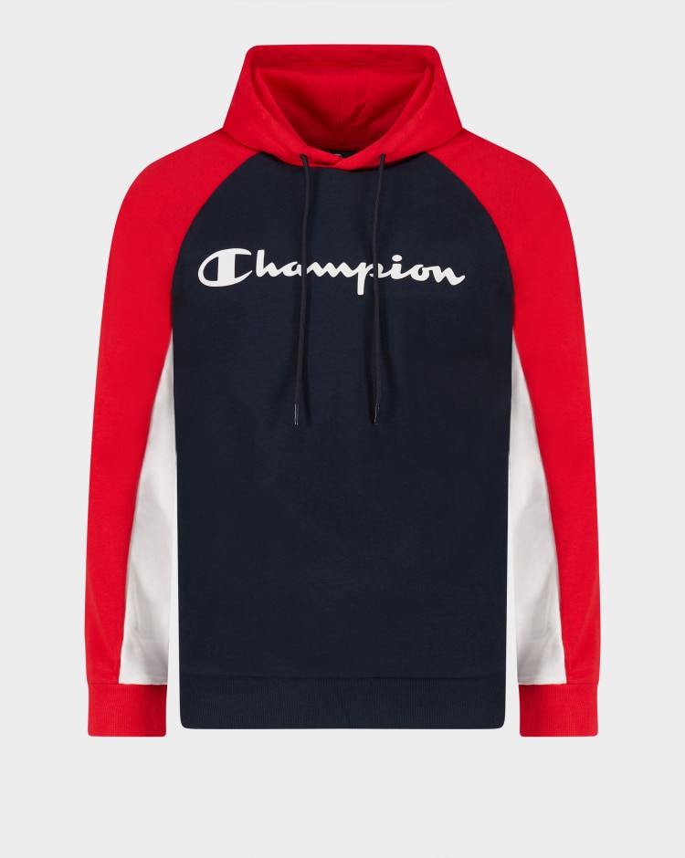 Champion Felpa Con Cappuccio E Logo Esteso In Stile Baseball Blu Uomo