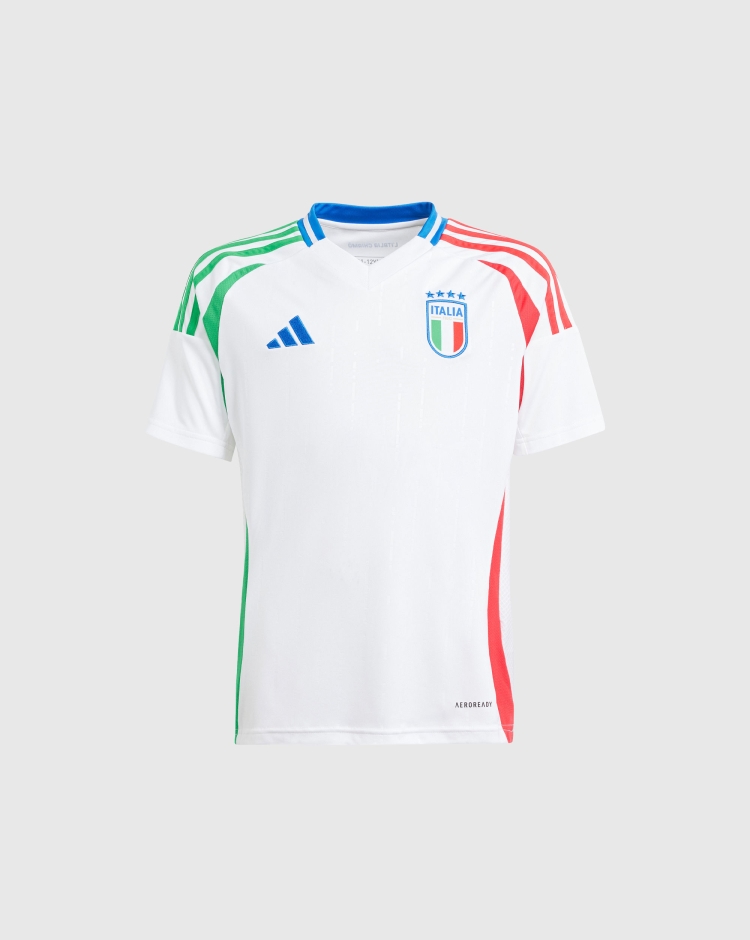 Adidas Seconda Maglia Away Italia 2024 Bianco Bambino