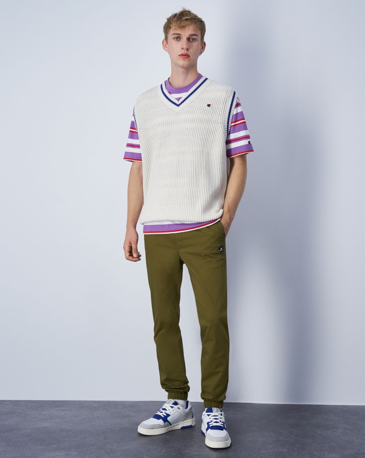 Champion Pantaloni Con Polsini e Laccetti Verde Uomo