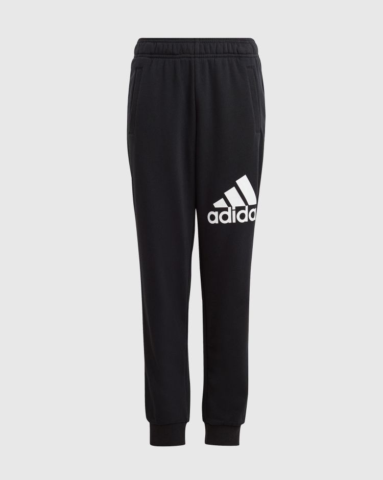Adidas Pantaloni Essentials Regular Fit Big Logo Cotton Nero Bambina