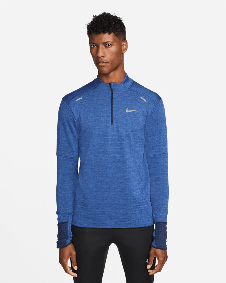 Nike T-Shirt Manica Lunga Therma-FIT Repel Element Blu Uomo