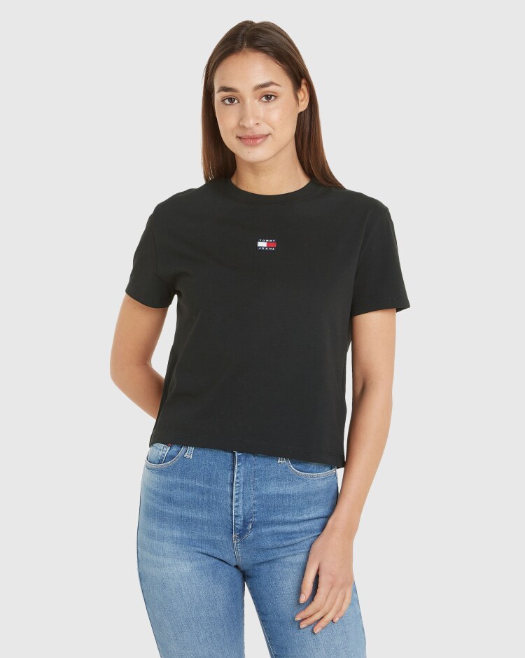 Tommy Hilfiger T-Shirt Classic Badge Nero Donna