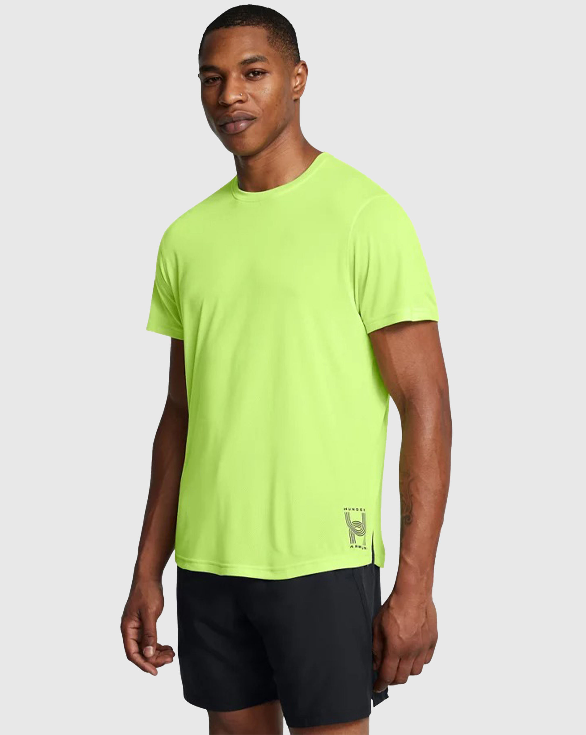 T-Shirt UA Run Anywhere Morph Green Nero Uomo