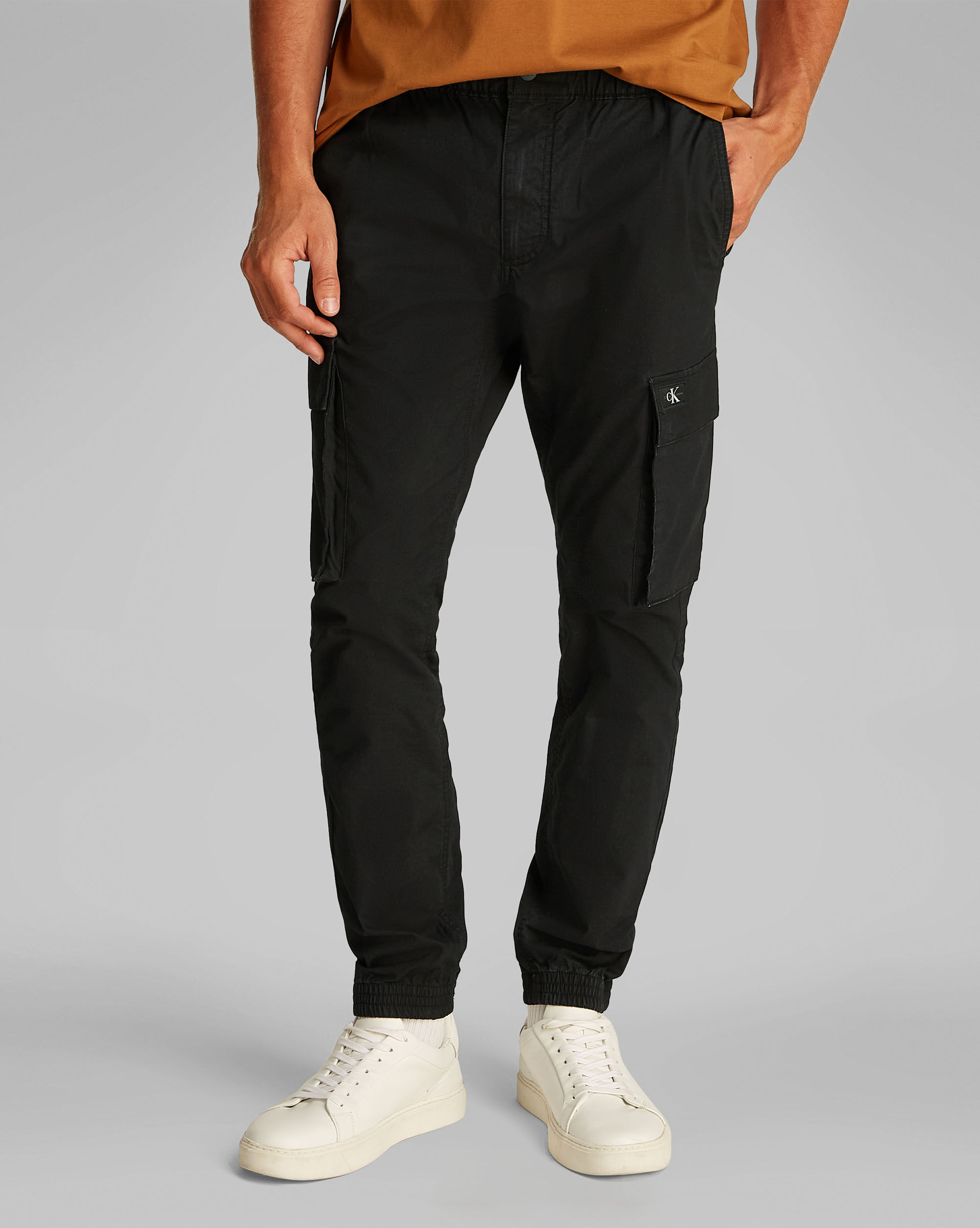 Pantaloni cargo ripstop skinny Nero Uomo